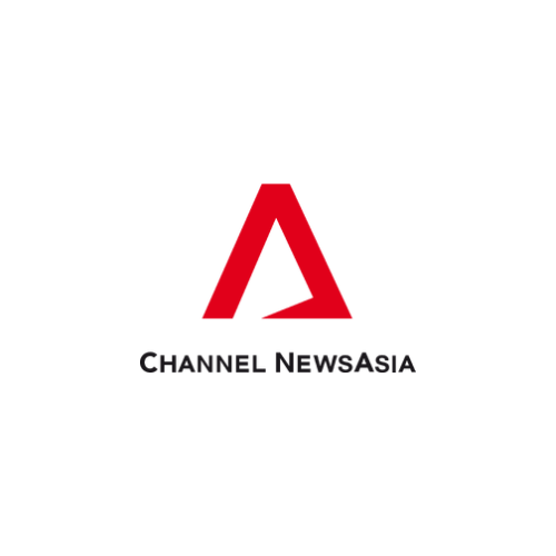 Channel NewsAsia logo with a red triangle on a white background
