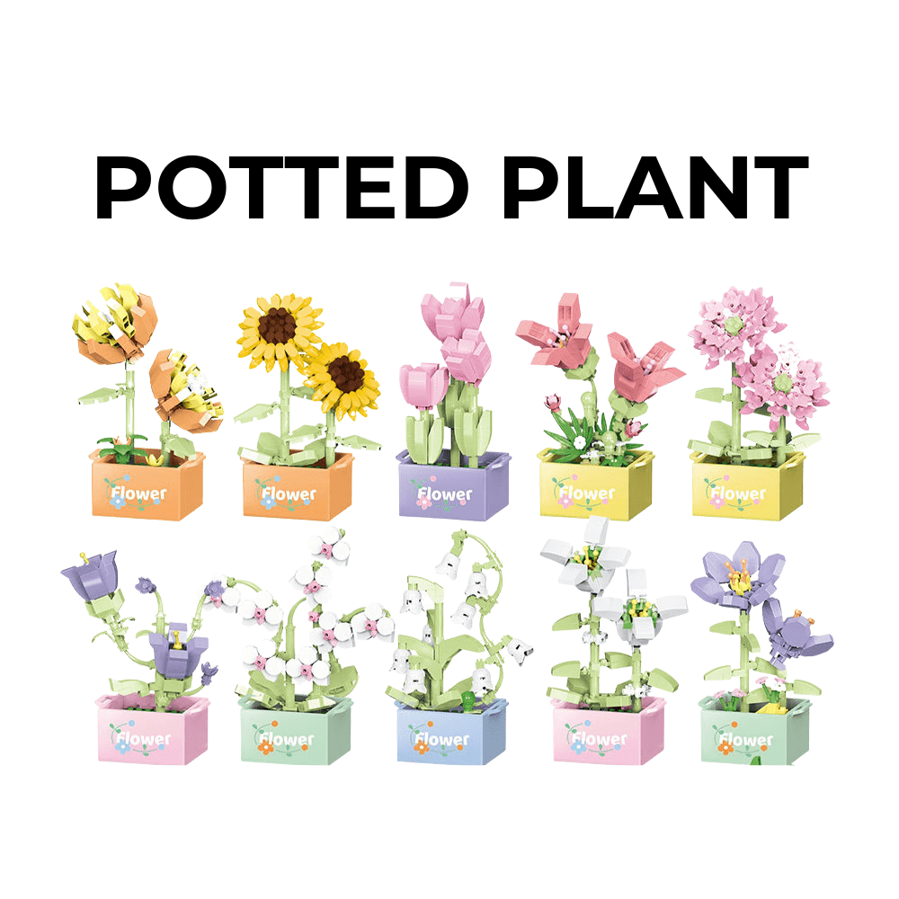 Nano Blocks Potted Flower Set (1–12 Designs) | Mini Flower Building Block Toys - HDBK Official
