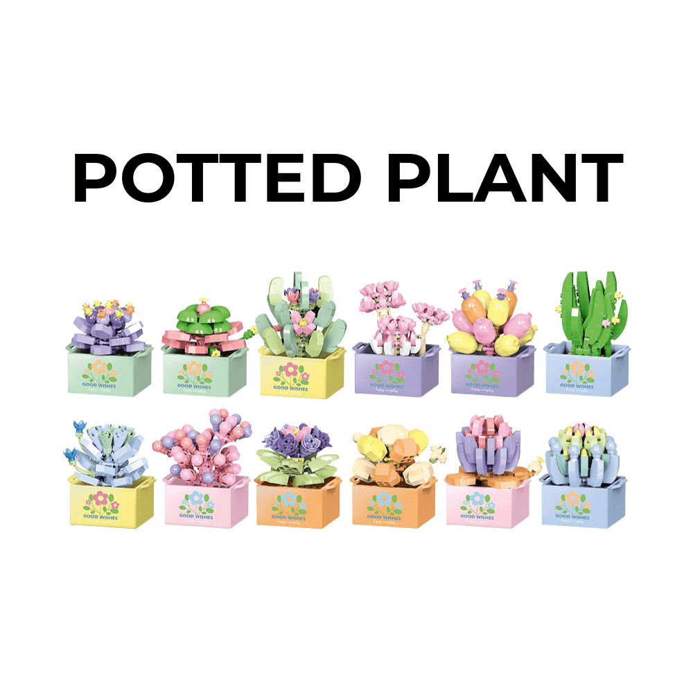 Nano Blocks Potted Plant Set (1–12 Designs) | Mini Plant Building Block Toys - HDBK Official