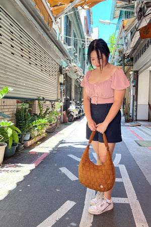 Quilted Toasty Croissant Crossbody Bag - Everjoy Collective