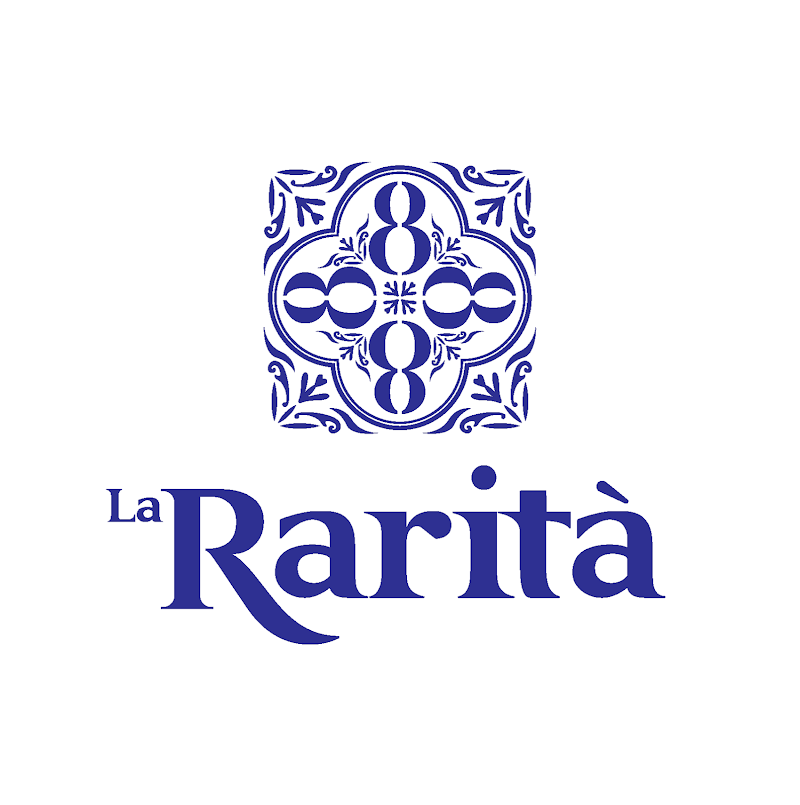 La Rarita logo with decorative number 8 and brand name on a white background