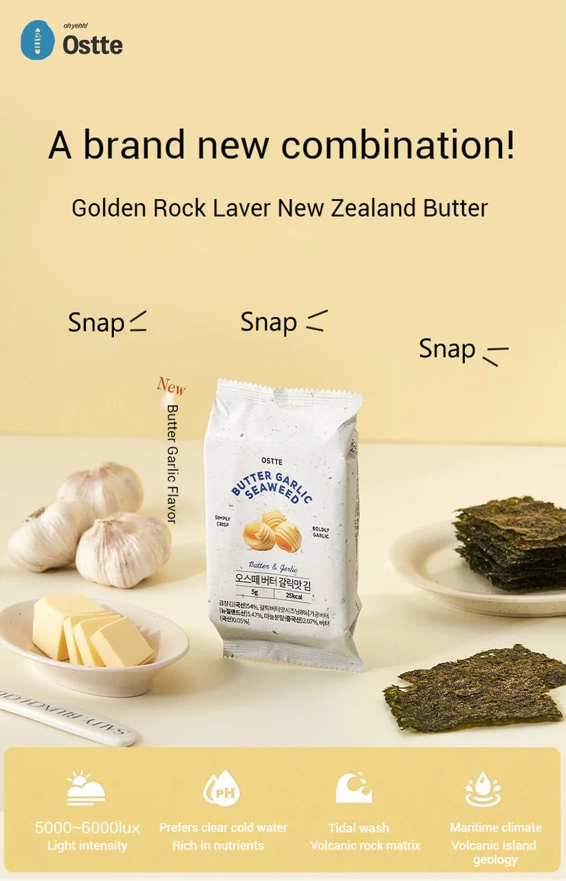 OSTTE Butter Garlic Seaweed – Healthy Guilt - Free Korean Snack - HDBK Official